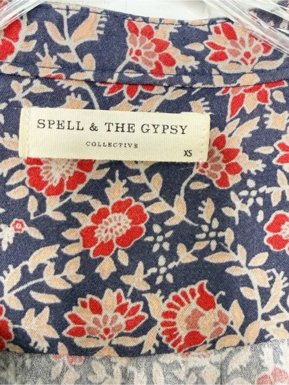 SPELL & THE‎ GYPSY COLLECTIVE Floral Print Boho Tie-Waist Mini Dress Sz. XS - Picture 5 of 6